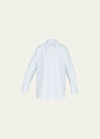 Bottega Veneta Compact Striped Cotton Shirt Dress In White