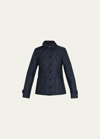 Burberry Collared Diamond Quilted Jacket In Blue