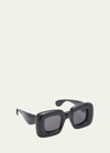 Loewe Inflated Square Injection Plastic Sunglasses In Black