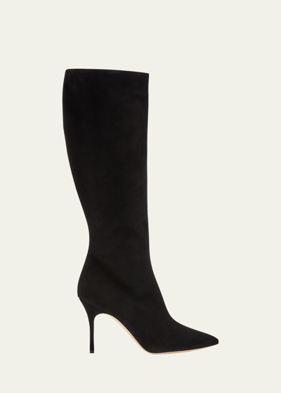 Manolo Blahnik Black Oculara Tall Boots In Blck(0015)