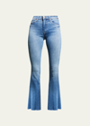 Mother The Weekender Fray Flare Jeans In Blue
