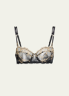 Lise Charmel Floral-embroidered Two-part Demi Bra In Black