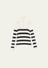 Kule The Matey Stripe Cropped Sweater In White