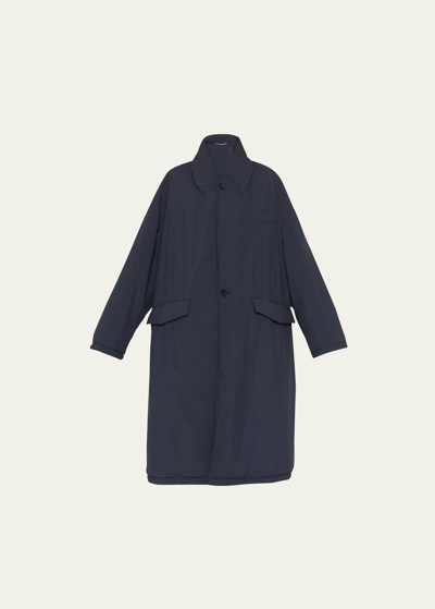 Maison Margiela Long Oversized Quilted Puffer Coat In Blue