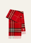 Burberry Classic Check Cashmere Scarf In Red