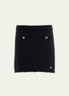 Miu Miu Bouclé Virgin Wool-blend Mini Skirt In 白色