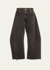 B Sides Lasso Rework Cropped Wide-leg Jeans In Brown