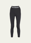 Balenciaga Athletic Cut Logo Leggings In Black