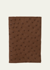 Abas Ostrich Leather Passport Booklet In Brown