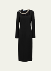 Prada Cady Runway Dress With Detachable Necklace In Black