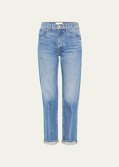 Ulla Johnson The Daphne Straight-leg Cuffed Denim Jeans In Blue