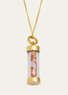 Aliita Bottle Necklace With Pink Tourmaline, Citrine And Morganite Mini-baguette Sprinkles In Gold