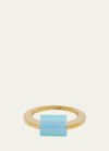 Aliita Deco Cilindro Ring With Blue Agate In Gold