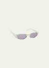 By Far Rodeo Round Acetate Sunglasses In Purple