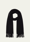 Totême Classic Wool Fringe Scarf In Black