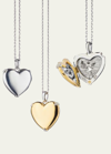 Monica Rich Kosann 18k Yellow Gold & Sterling Silver Heart Locket Necklace W/ Diamond Accents In Metallic