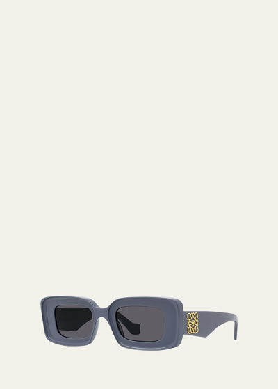 Loewe Anagram Rectangle Acetate Sunglasses In Blue