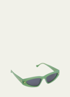 Nanushka Crista Acetate Cat-eye Sunglasses In Green