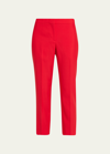 Alexander Mcqueen Cropped Cigarette Pants In Red