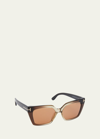 Tom Ford Winona Acetate T-logo Cat-eye Sunglasses In Neutral