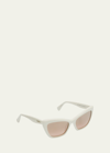Max Mara Logo Acetate Cat-eye Sunglasses In White