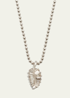 Anita Ko 18k White Gold Diamond Baguette Palm Leaf Necklace In Metallic