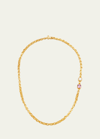 Darius Pink Sapphire And Diamond Signature Chain In Gold