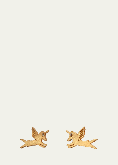 Darius Pegasus Stud Earrings In Gold