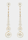 Fernando Jorge Surrounding Long Earrings In Yellow Gold, Diamonds And Mother-of-pearl In White