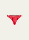 Lise Charmel Splendeur Soie Lace Thong In Red