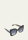 Isabel Marant Gradient Acetate Butterfly Sunglasses In Black