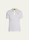 Versace Men's Greca-collar Polo Shirt In Blue