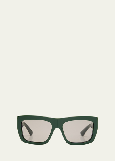 Bottega Veneta Bv1178s Acetate & Metal Rectangle Sunglasses