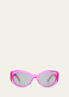 Balenciaga Everyday Logo Round Sunglasses