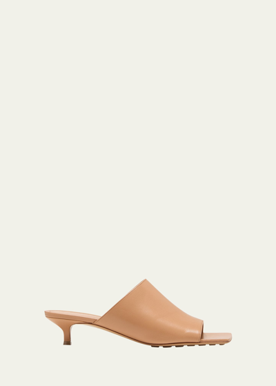 Bottega Veneta Stretch Napa Kitten-heel Mule Sandals In Brown