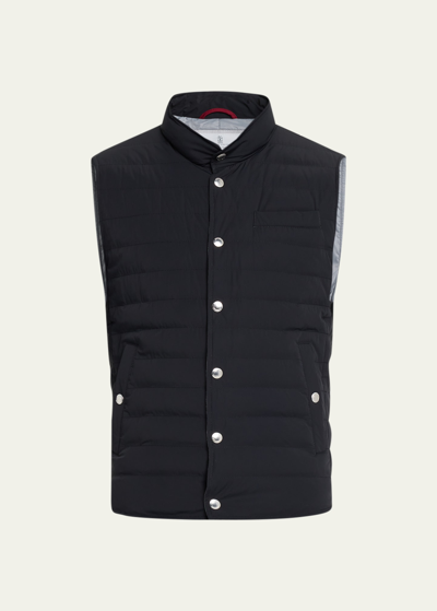 Brunello Cucinelli Men's Quilted Down Nylon Vest