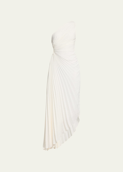 A.l.c Delfina One-shoulder Cut-out Side Gathered Dress In White