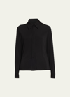 Nili Lotan Celestine Mesh Button-front Shirt In Black