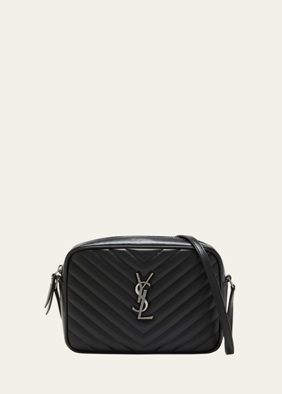 Saint Laurent Lou Medium Camera Crossbody Bag In Quilted Leather