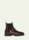 Jacquemus Les Chelsea Pavane Leather Booties In Brown