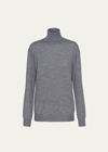 Prada Superfine Cashmere Knit Turtleneck In Gray