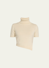 The Row Dria Cashmere-blend Turtleneck Knit Top In Neutral