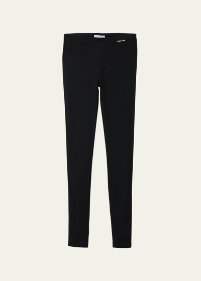 Miu Miu Silk Jersey Pants In Black