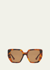 Gucci Oversized Square Acetate Sunglasses In Shiny Big Spotted