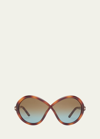 Tom Ford Jada Acetate Butterfly Sunglasses In Brown