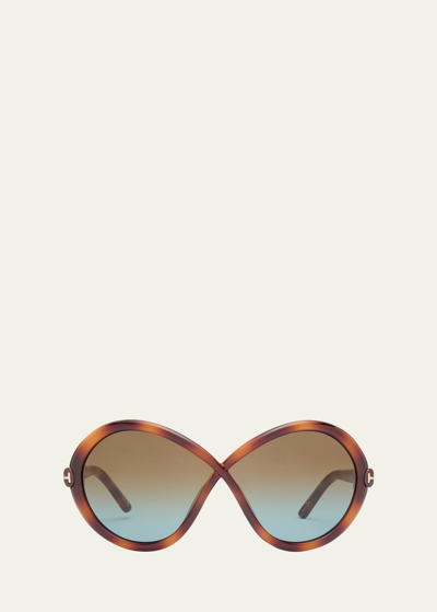 Tom Ford Jada Acetate Butterfly Sunglasses