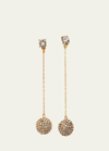 Oscar De La Renta Crystal Pave Ball Drop Earrings In Gold