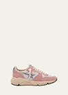 Golden Goose Running Sole Mixed Media Sneakers In Pink