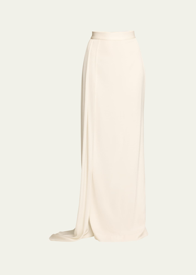 Alex Perry Presley Crêpe Satin Maxi Skirt In White