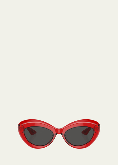 Khaite Bold Acetate Oval Sunglasses